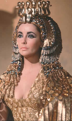 Elizabeth Taylor as Cleopatra in gold 1963
